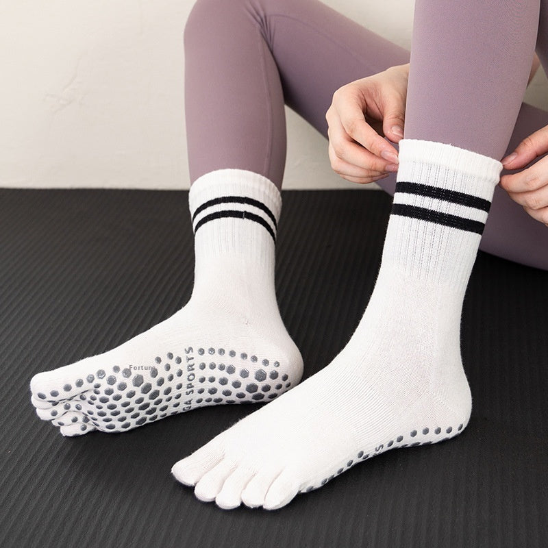 Motion Haus Five Toe Pilates Grip Socks - Non-Slip Women's Socks